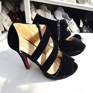 Dixuanni Shoe Blk Velvet 5" Heels Sz US 8.5 EU 39 Preowned Looks New Gently Worn